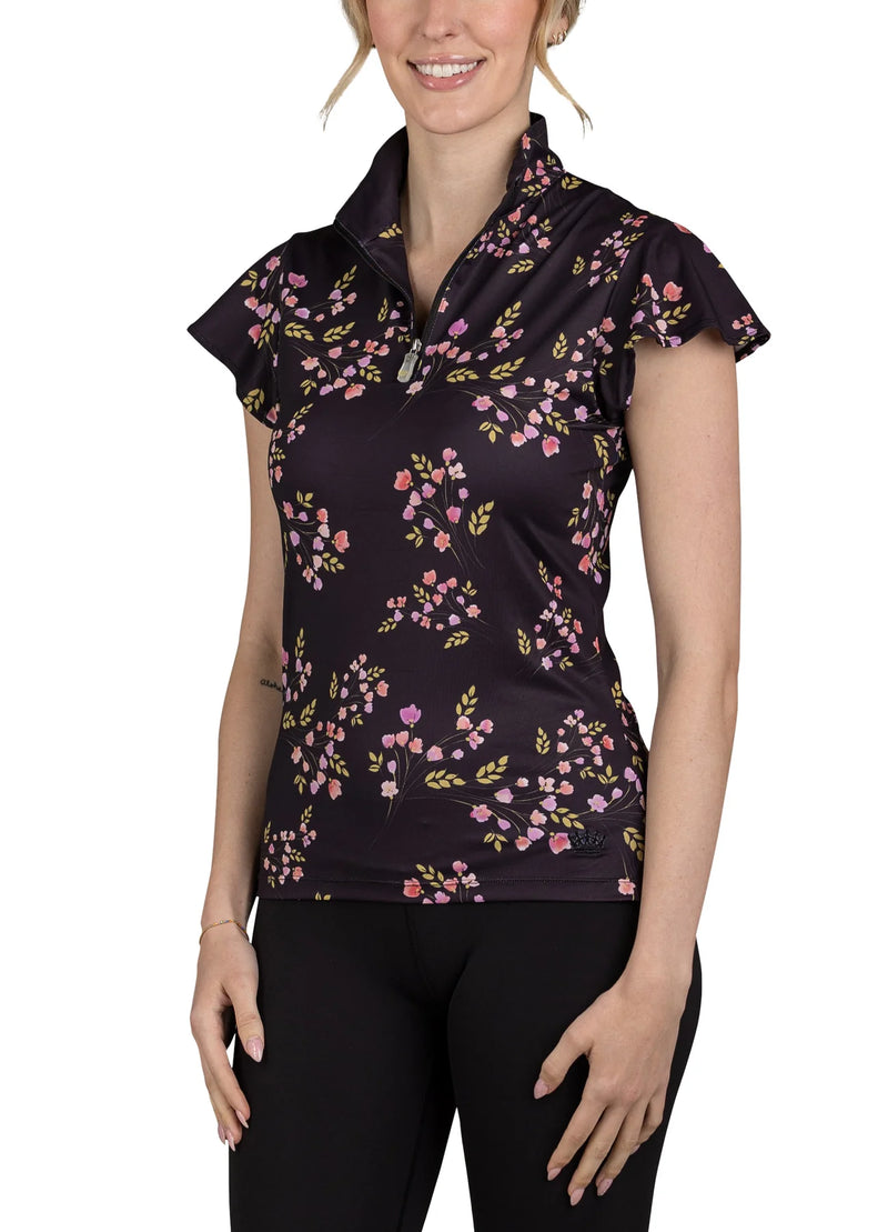 Kastel Flutter Sleeve Top - Floral Buds