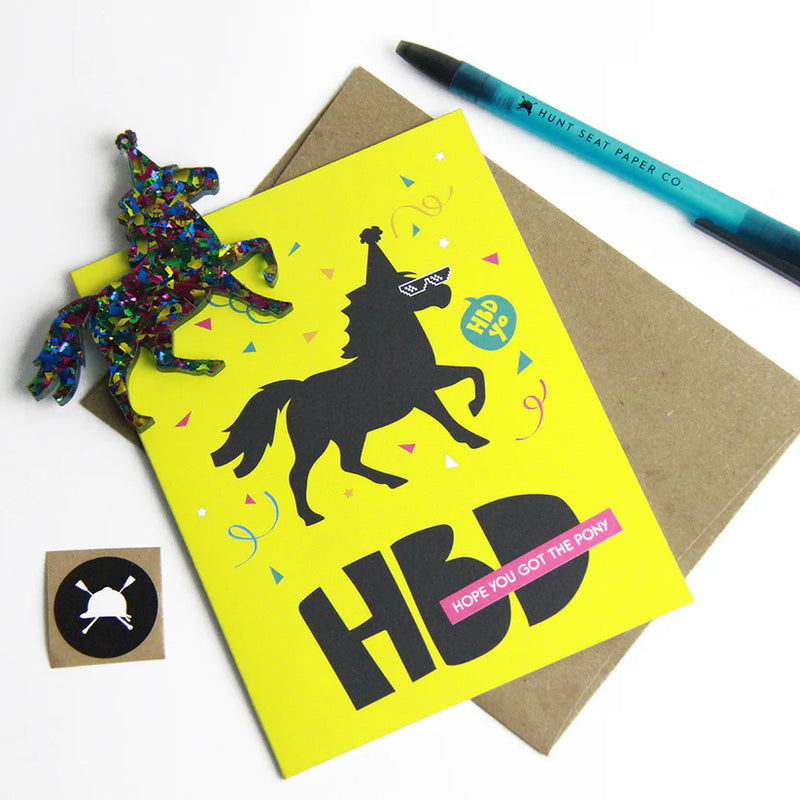 Hunt Seat Paper Company Happy Birthday Card & Charm