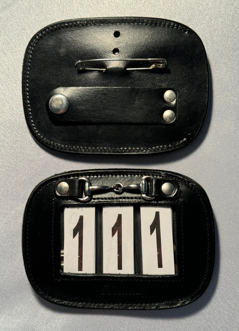 Competition Leather Number Holder Embellished w/Silver Bit Set of 2 - 3 numbers