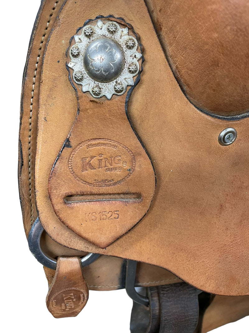 King Series Western Training Saddle - 15" seat/5.5" tree - brown - USED