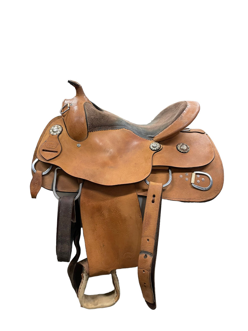 King Series Western Training Saddle - 15" seat/5.5" tree - brown - USED