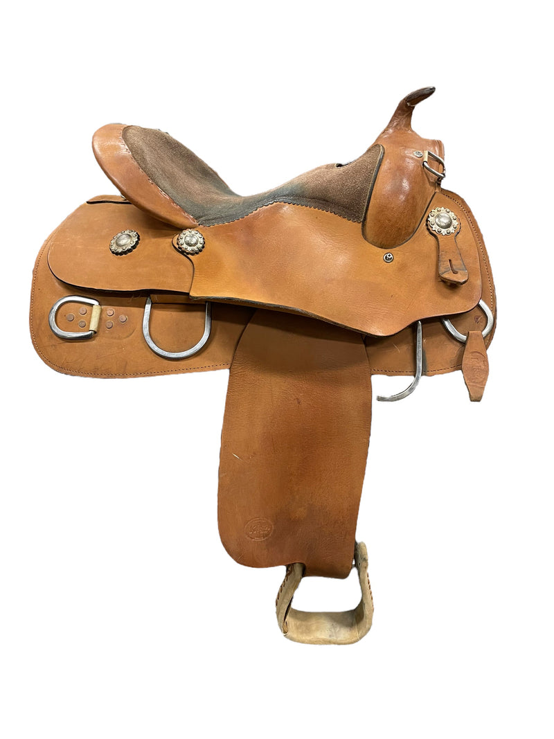 King Series Western Training Saddle - 15" seat/5.5" tree - brown - USED