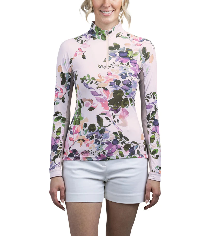 Kastel Lilac Watercolor Floral Sun Shirt