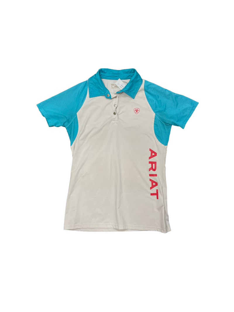 Ariat Polo - Turq/White MED - USED