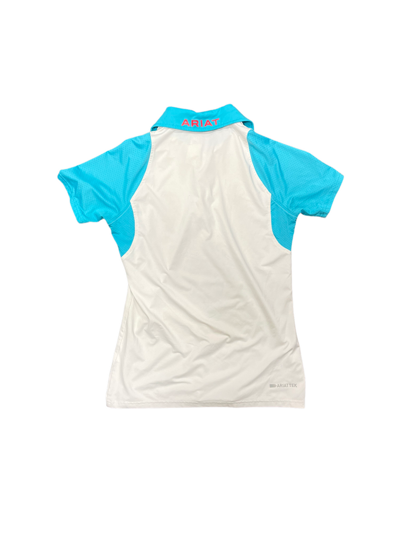 Ariat Polo - Turq/White MED - USED