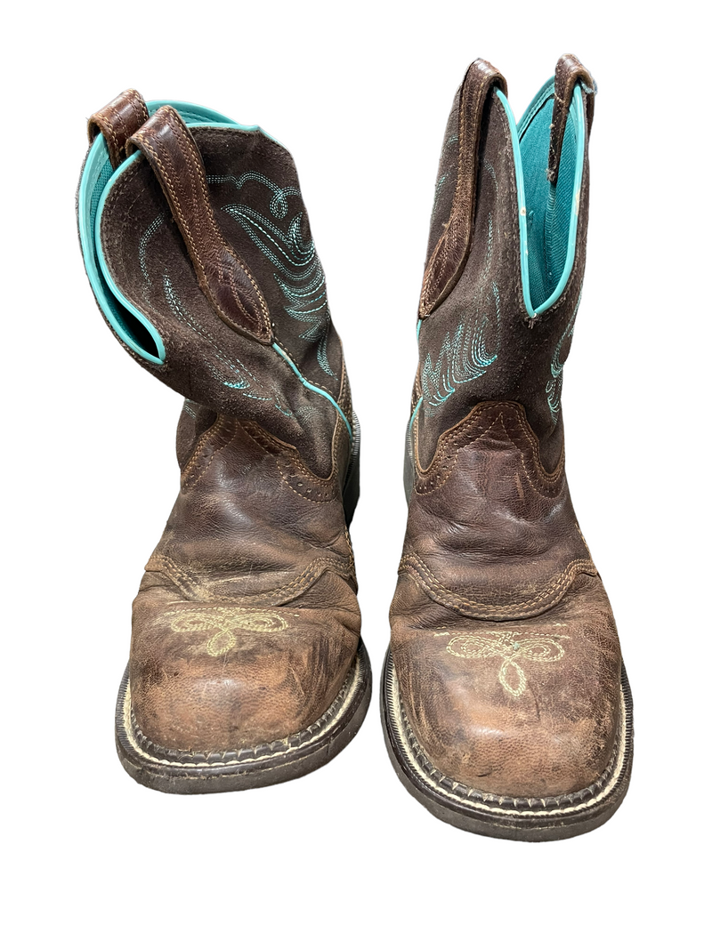 Ariat Heritage Fatbaby Dapper Boots - Brown/Teal - 10B - USED