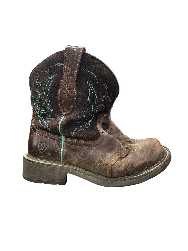 Ariat Heritage Fatbaby Dapper Boots - Brown/Teal - 10B - USED