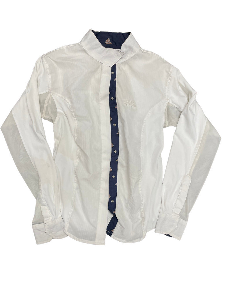 Equine Couture Show Shirt - XS - White/Navy - USED