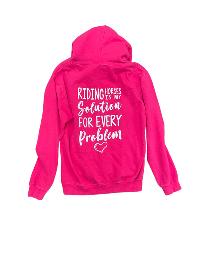 Riding Is My Solution Hoodie - Pink - Est. S - USED