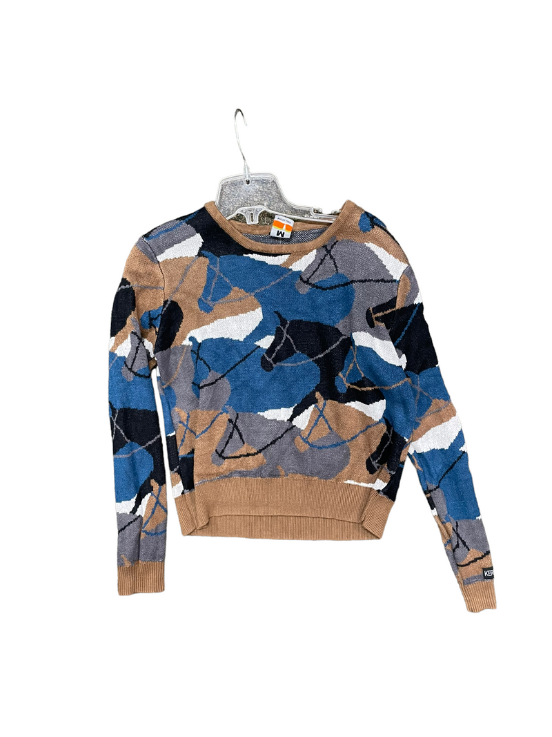 Kerrits Horse Sweater - Brown/Grey/Blue - M - USED