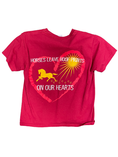 Horses Leave Hoof Prints Tee - Red - S - USED