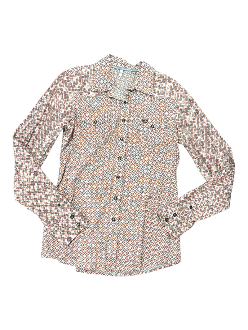 Cinch Button-Up - Pink Pattern - L - USED