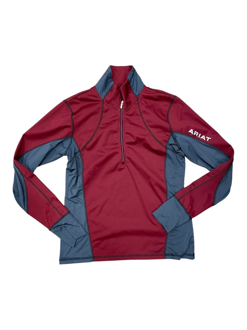 Ariat 1/4 Zip Pullover - Red/Grey - S - USED