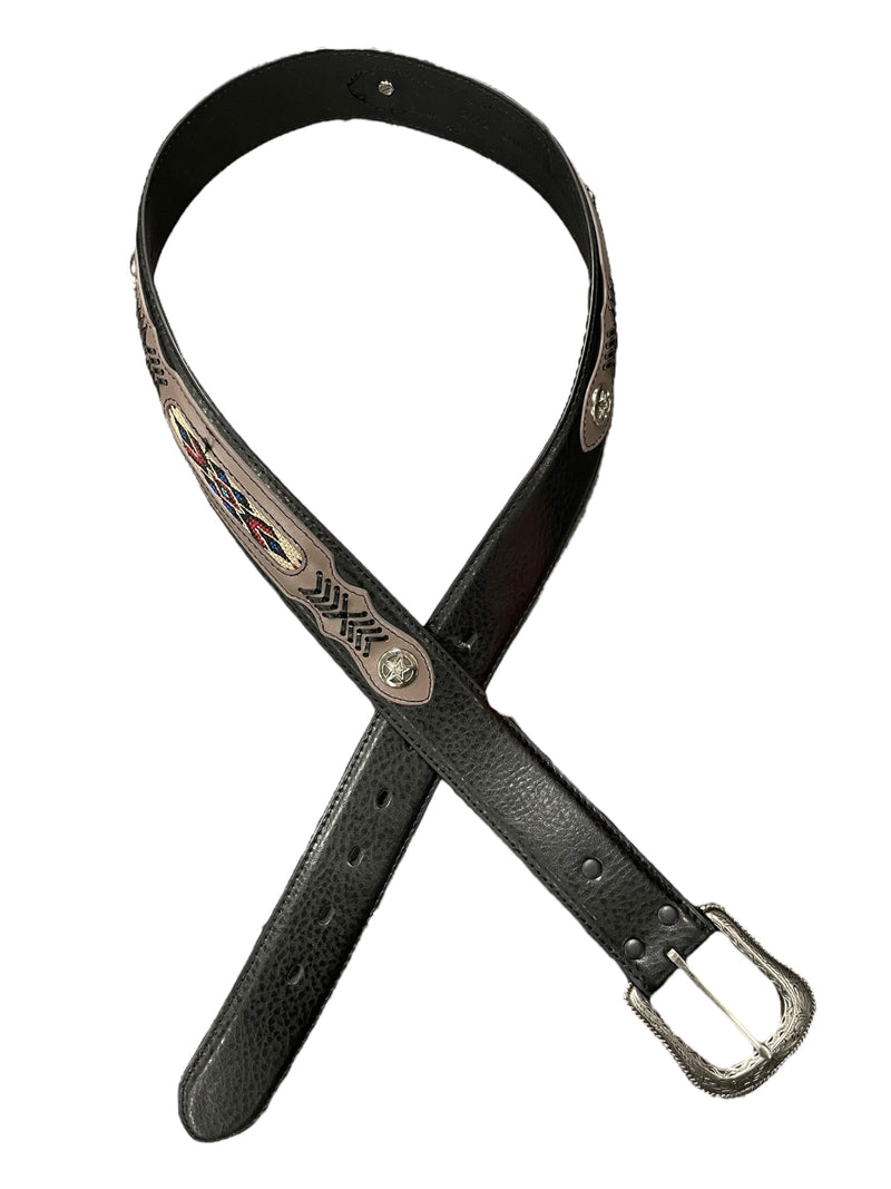 Unbranded Belt - Black/Pattern - M (34-36) - USED
