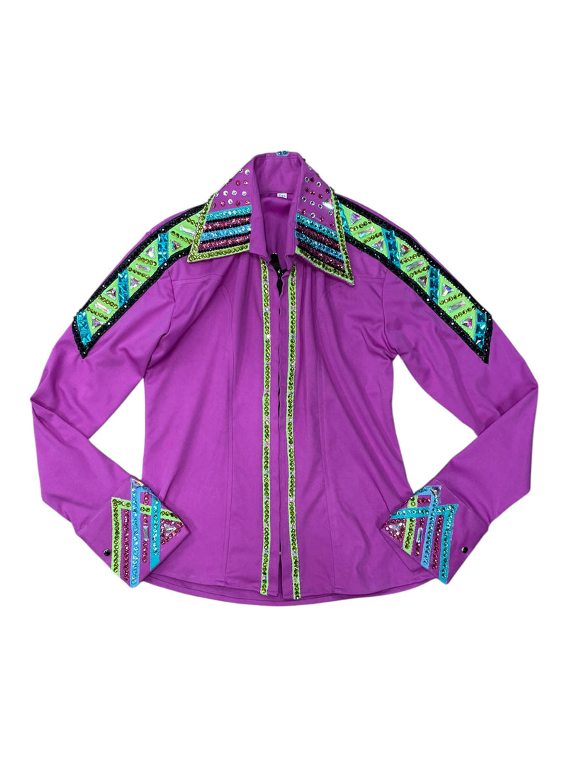 Western All Day Shirt - Purple/Bling - Custom Measurements - USED