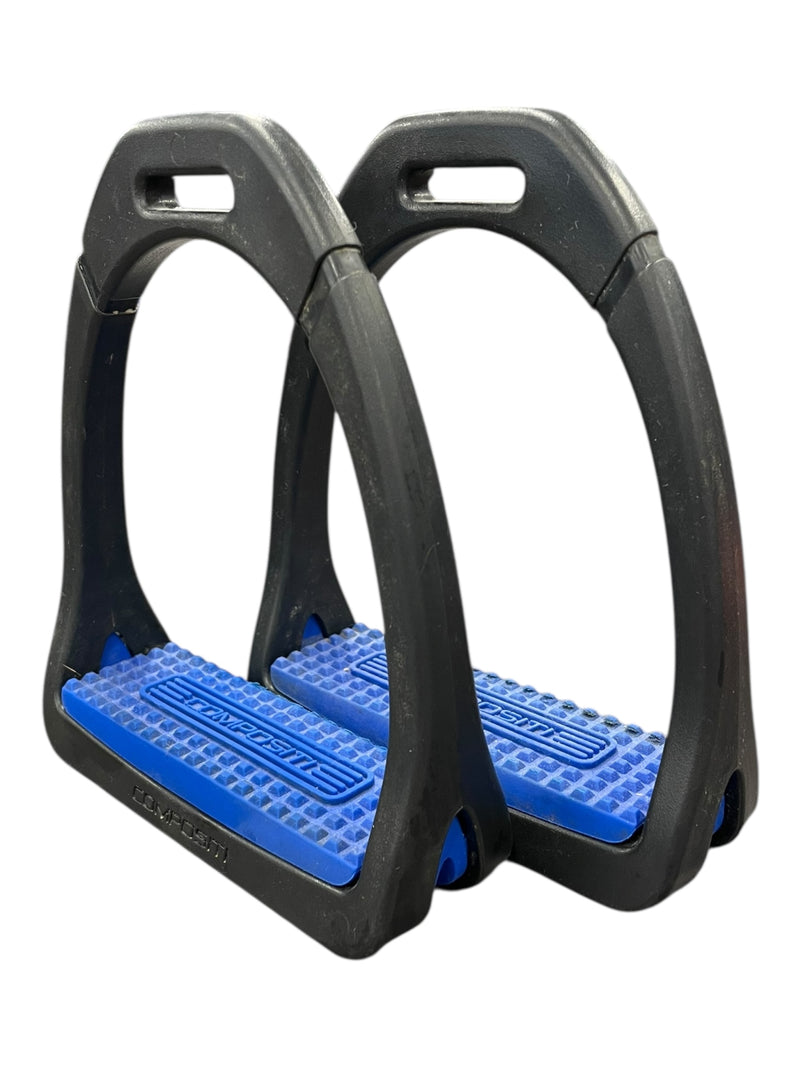 Compositi Stirrups - Black/Royal Blue - Approx 4 3/4" - USED