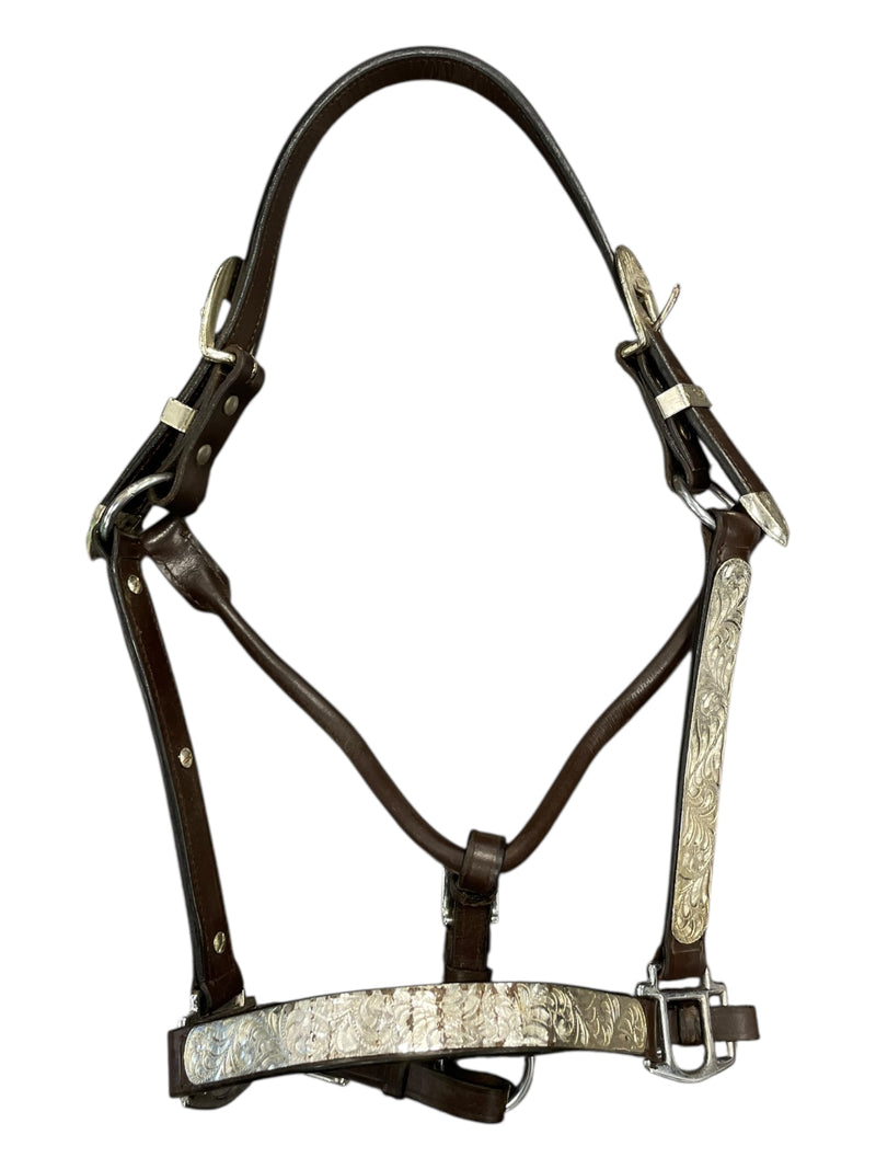 Western Show Halter/Lead - Brown/Silver - Approx F/S - USED