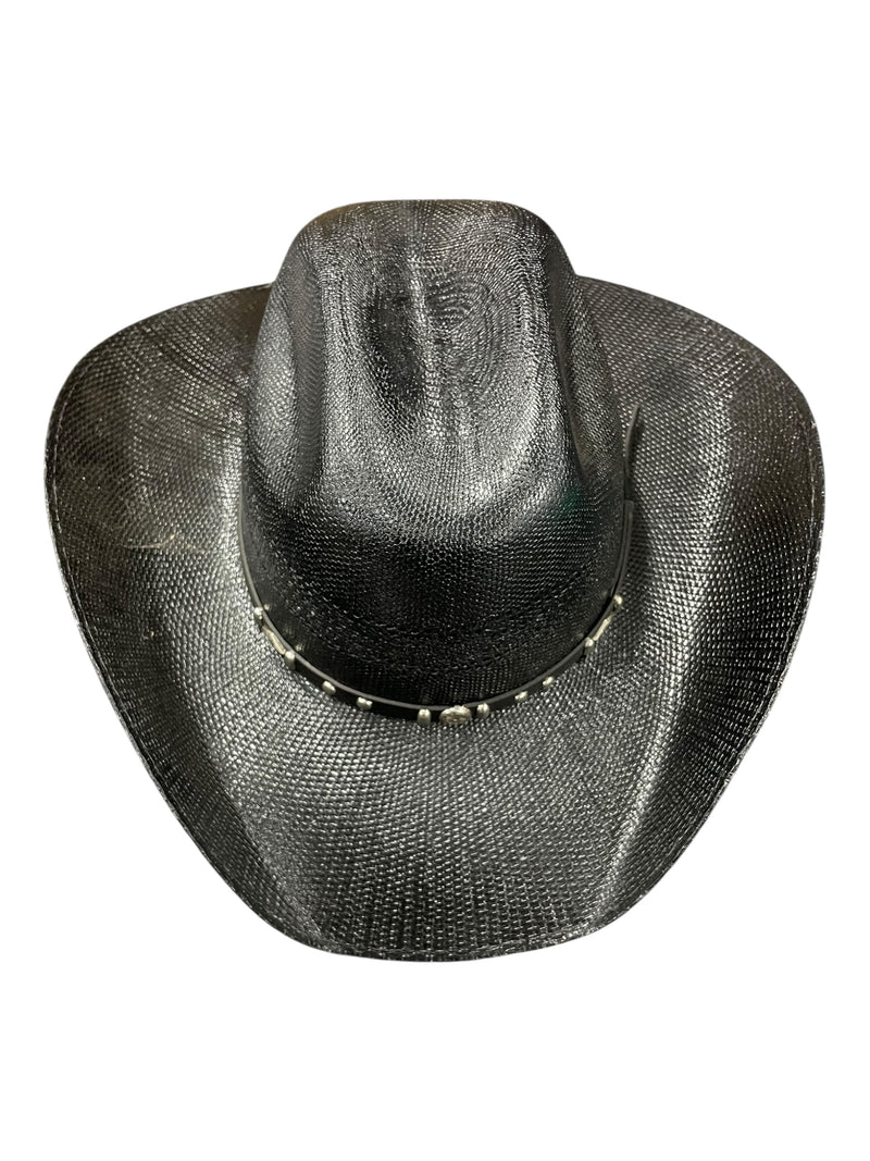 Texas Gold Bangora Straw Hat - Black - L - USED