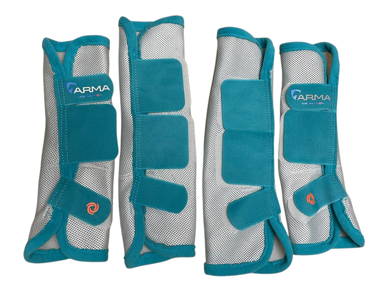 Shires Airflow Turnout Socks *Set Of 4* - Teal - F/S - USED