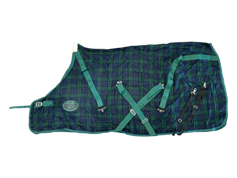 Weatherbeeta Soft Lightweight Stable Sheet - Navy/Green - 76" - USED