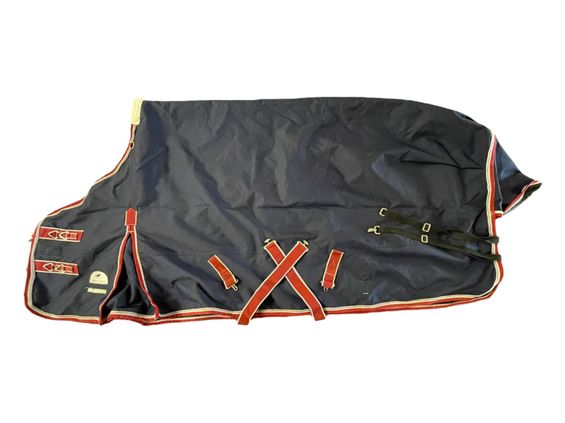 Smartpak Deluxe Midwt. T/O Blanket - Navy/Red/White - Approx 78" - USED