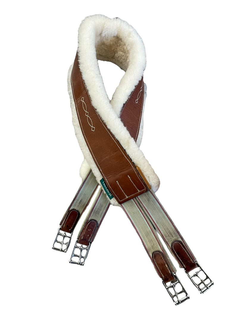 M Toulouse Leather/Fleece Girth - Brown/Natural - 50" - USED