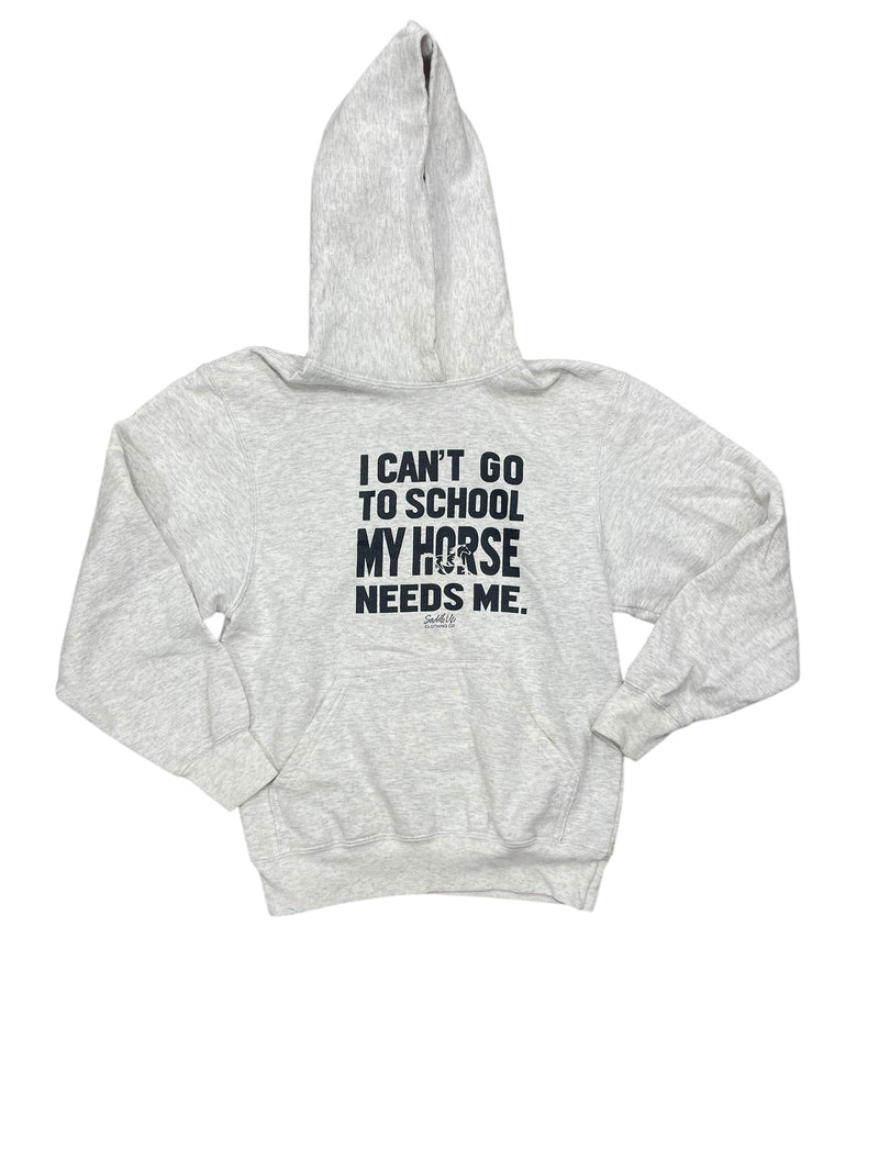 Horse Needs Me Sweatshirt - White/Black - Youth L - USED