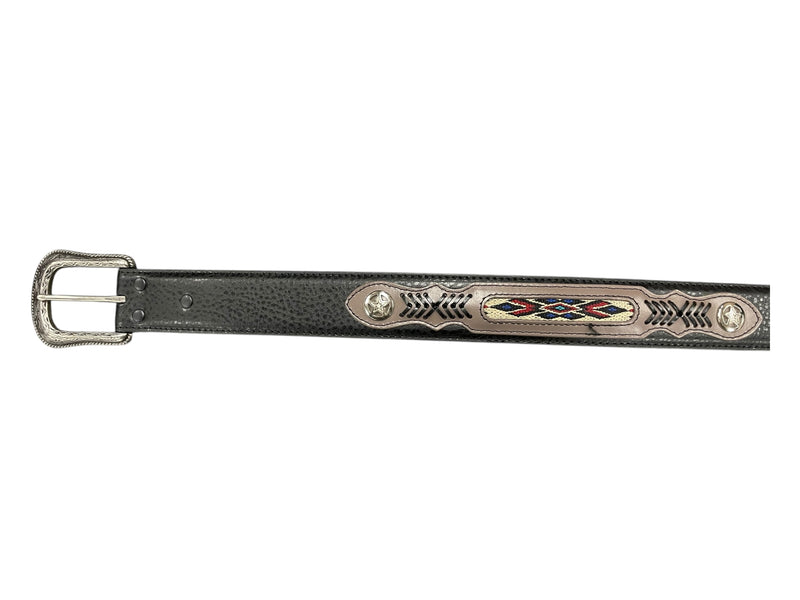 Unbranded Belt - Black/Pattern - M (34-36) - USED