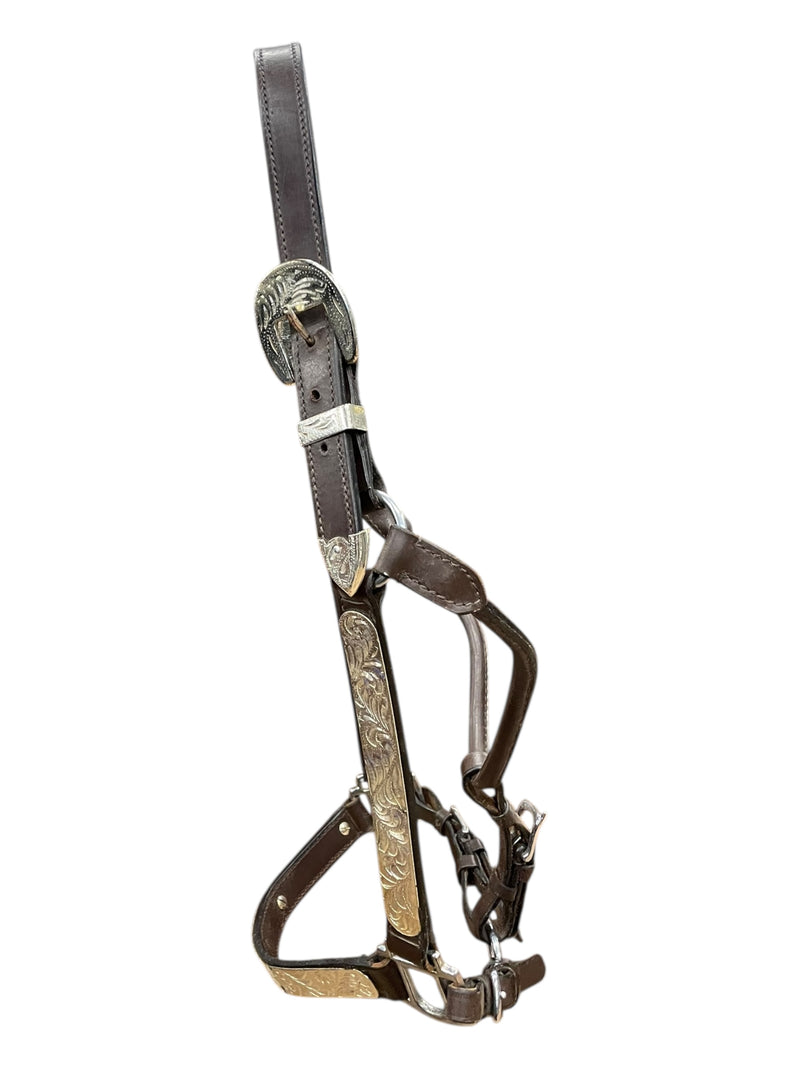 Western Show Halter/Lead - Brown/Silver - Approx F/S - USED