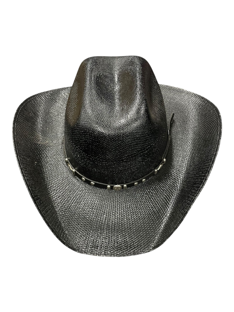 Texas Gold Bangora Straw Hat - Black - L - USED