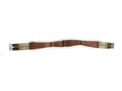 M Toulouse Leather/Fleece Girth - Brown/Natural - 50" - USED
