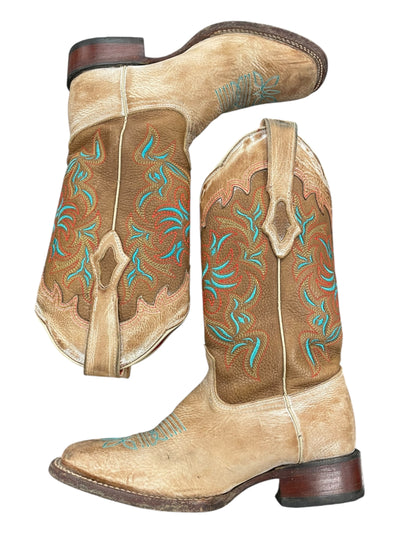 Los Altos Boots - Brown/Turquoise/Red - 7.5 - USED