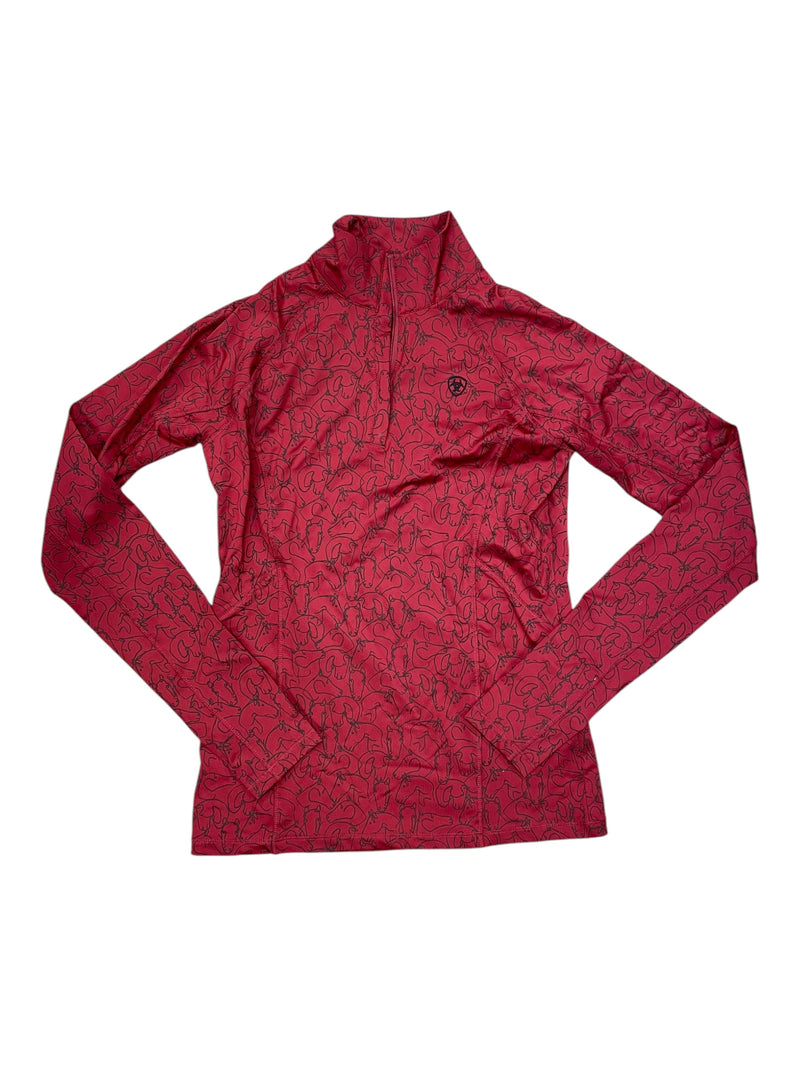 Ariat 1/4 Zip Top - Red/Black - S - USED