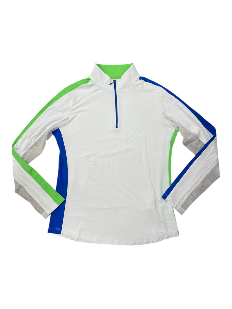 IBKUL LS 1/4 Zip - Lime/Royal Blue/White - S - USED
