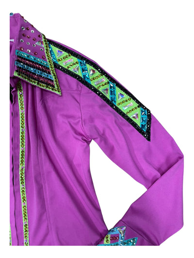 Western All Day Shirt - Purple/Bling - Custom Measurements - USED
