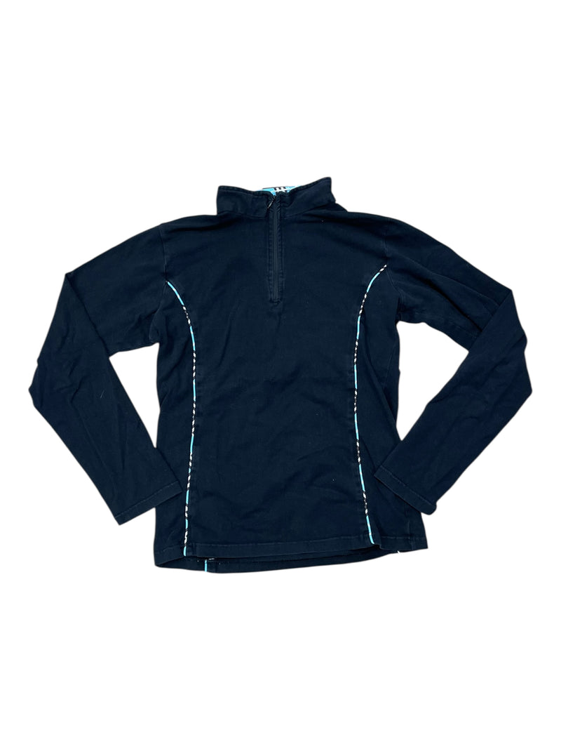 Riding Sport LS 1/4 Zip - Black/Blue Plaid - L - USED