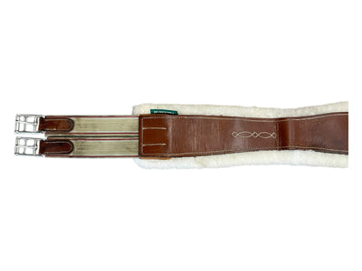 M Toulouse Leather/Fleece Girth - Brown/Natural - 50" - USED