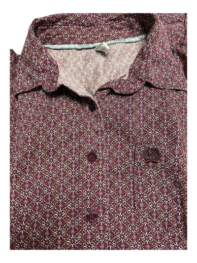 Cinch LS Button Down - Fuchsia/Purple/White Flower - M - USED