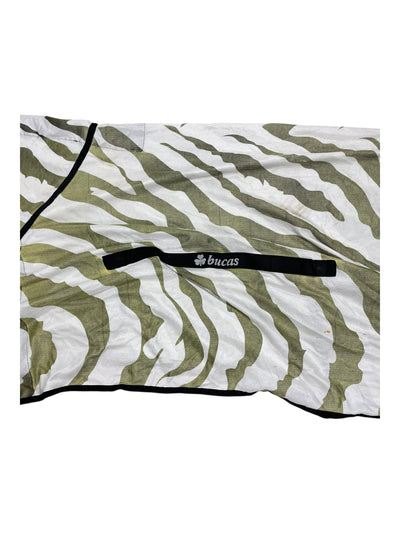 Bucas Fly Sheet W/ Neck - Green/White Zebra - 78" - USED