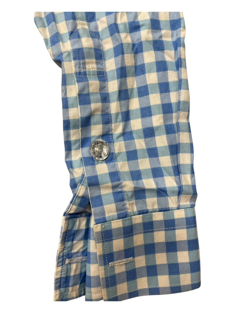 Blue Ribbon Boutique Saddle Seat Shirt - Blue/White - Youth S - USED