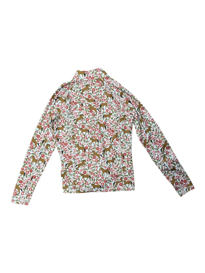 Ariat LS 1/4 Zip - Floral Horses - Youth M/10 - USED