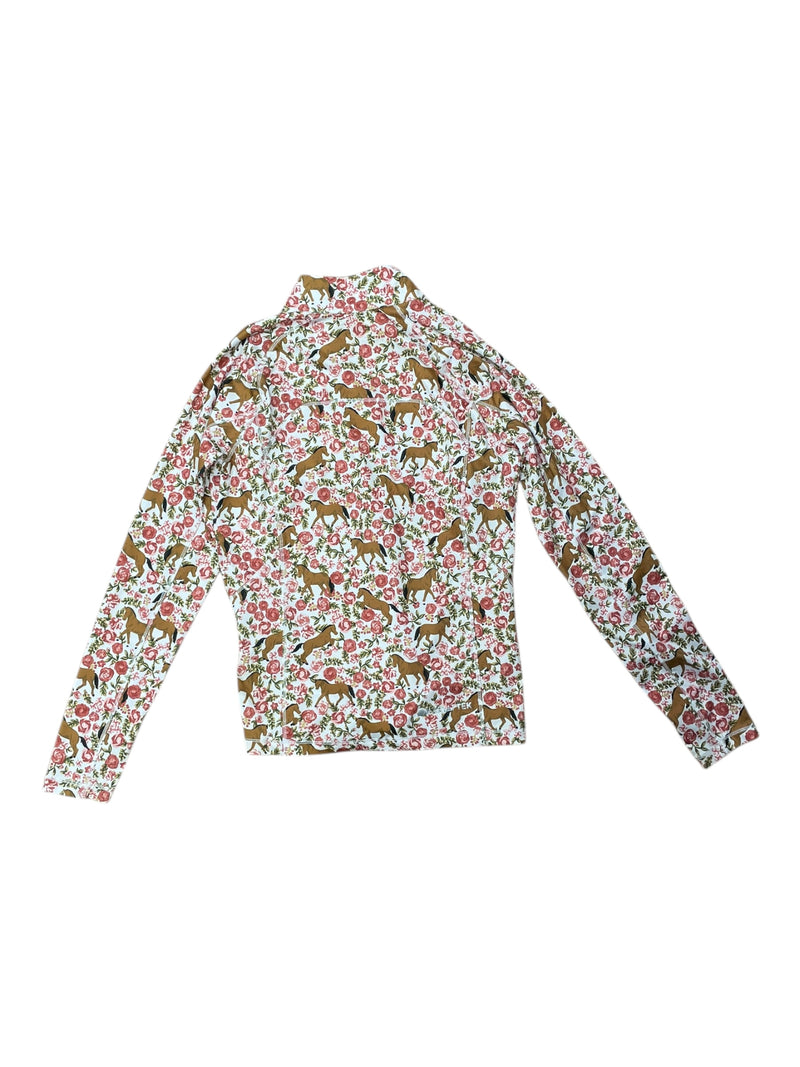 Ariat LS 1/4 Zip - Floral Horses - Youth M/10 - USED