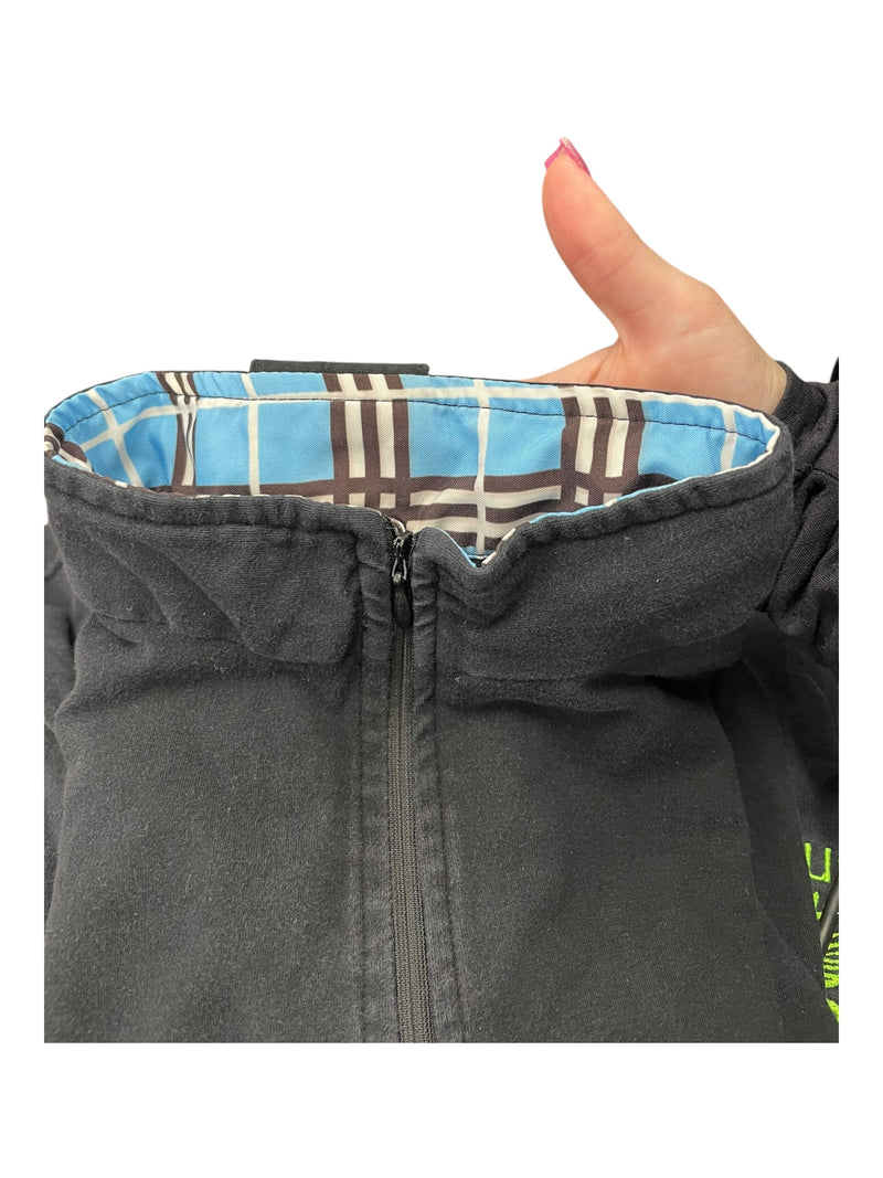 Riding Sport LS 1/4 Zip - Black/Blue Plaid - L - USED