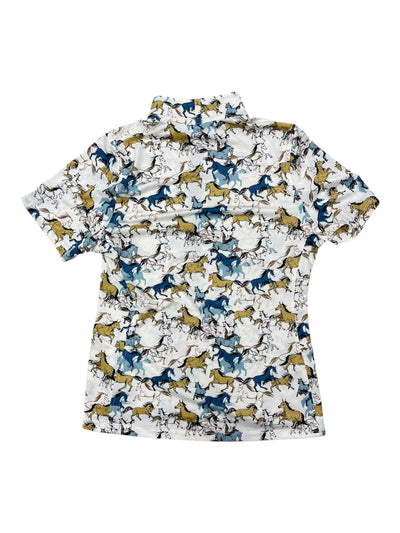 Kerrits SS Sun Shirt - Cream/Horse Print - M - USED