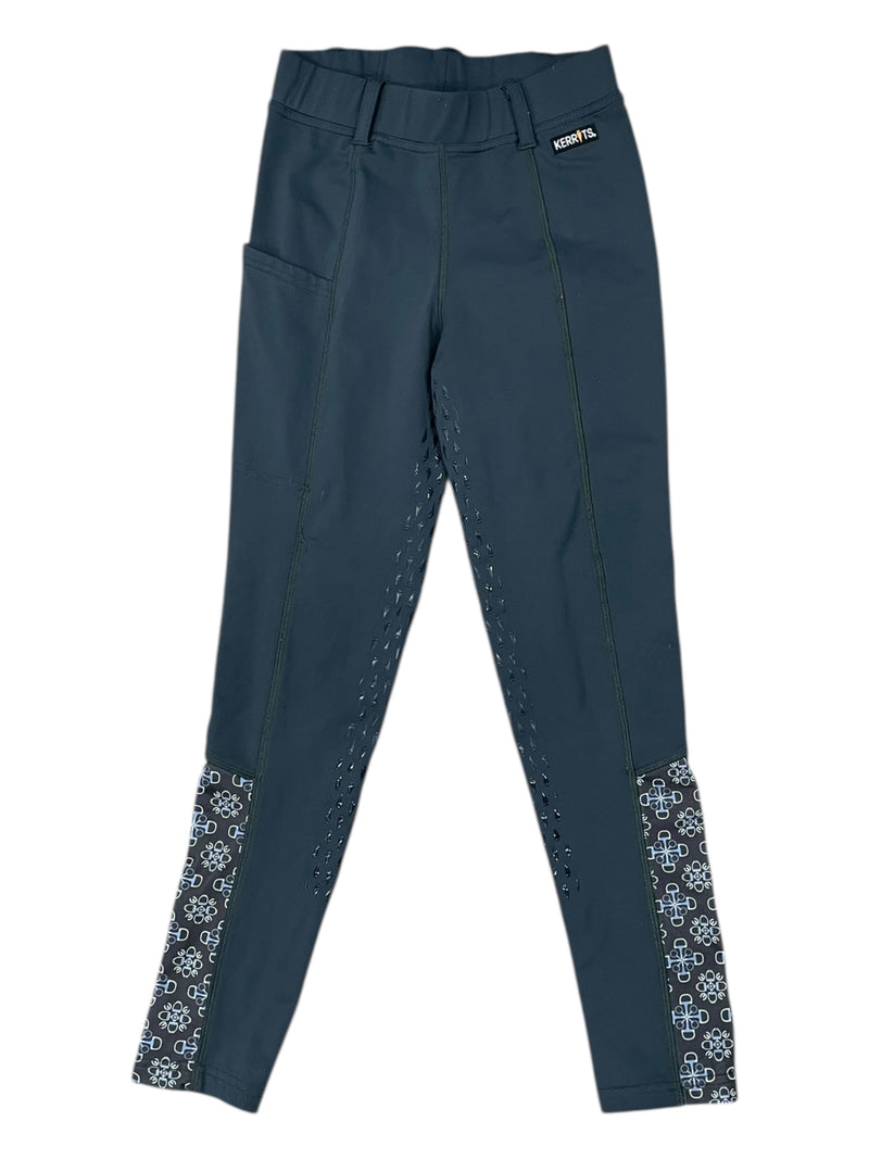 Kerrits Winter Full Leg Tight - Muted Green - Youth L - USED