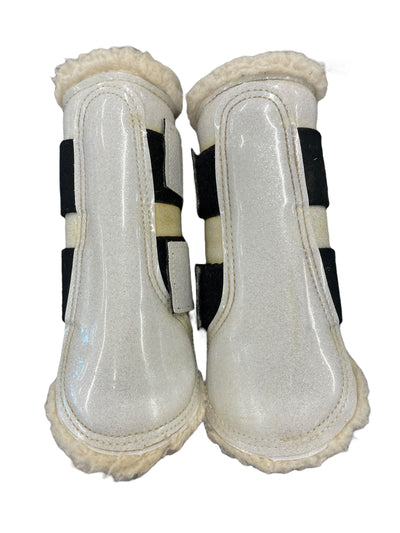 Glossy DSB Boots *Pair* - White Glitter - M - USED