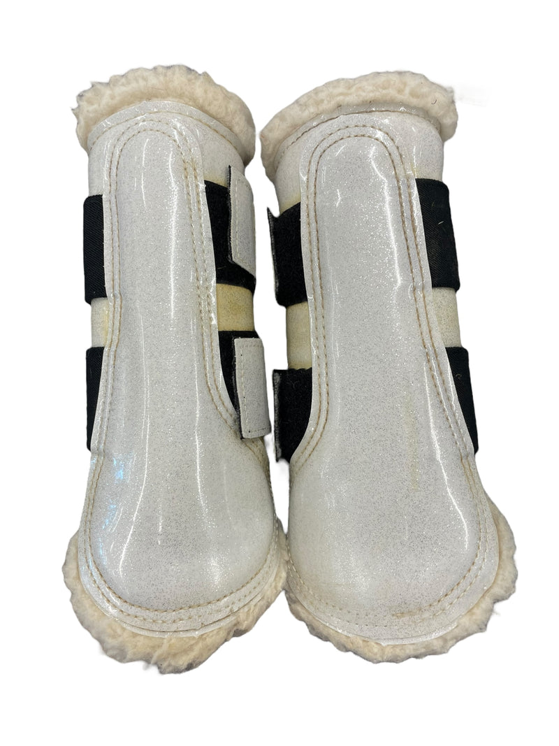 Glossy DSB Boots *Pair* - White Glitter - M - USED