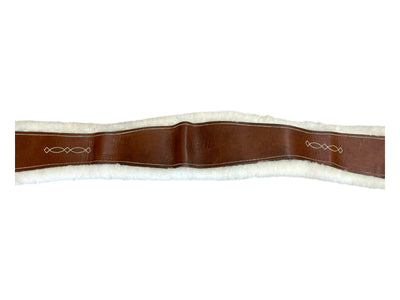 M Toulouse Leather/Fleece Girth - Brown/Natural - 50" - USED