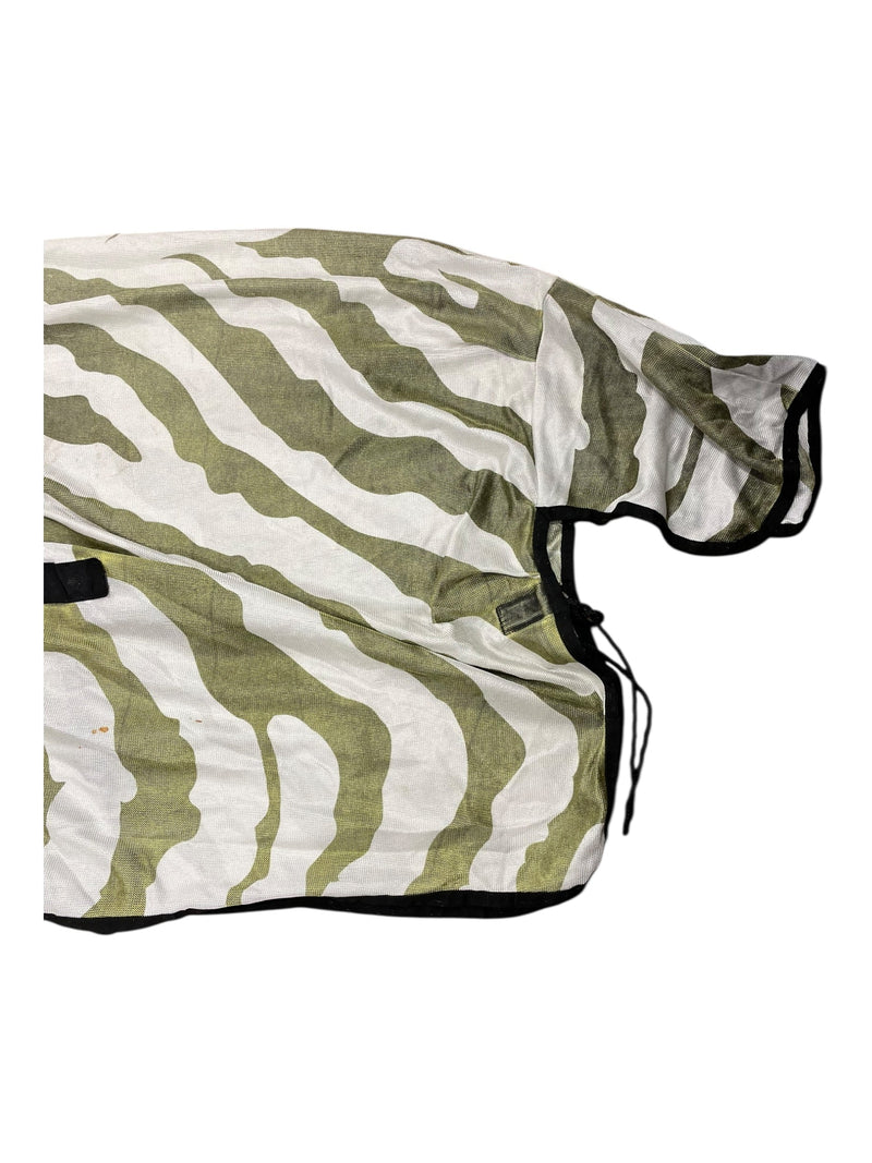Bucas Fly Sheet W/ Neck - Green/White Zebra - 78" - USED