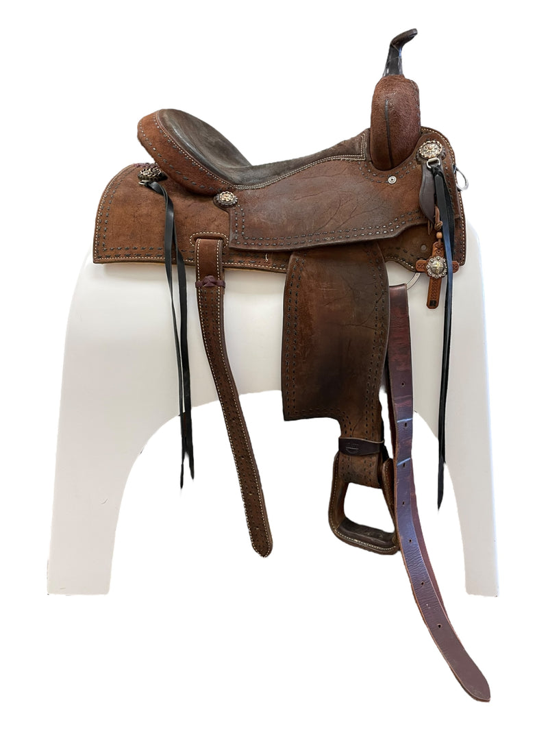 Alamo Saddle W/ Tack - Brown - 16" / Approx 7" Gullet - USED